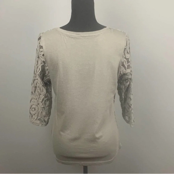 CHICOS | Gray Sheer Lace Overlay Lined Bodice Medium - Picture 4 of 6